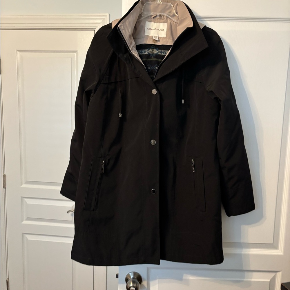 Coldwater Creek Black Rain Jacket